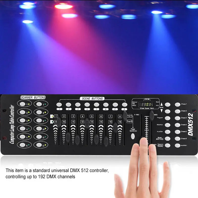 Fieryzeal 192 DMX Controller DJ Equipment DMX 512 Console Stage Lighting DJ Control For LED Par Moving Head Light Spotlights - Premium  from Lizard Vigilante - Just $44.99! Shop now at Lizard Vigilante