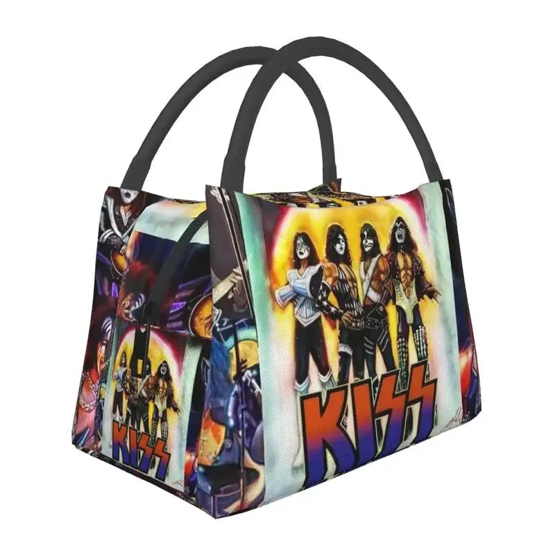 Kiss Heavy Metal Insulated Lunch Bag – Reusable Cooler Thermal Lunch Box for Women - Premium bag from Lizard Vigilante - Just $33.88! Shop now at Lizard Vigilante