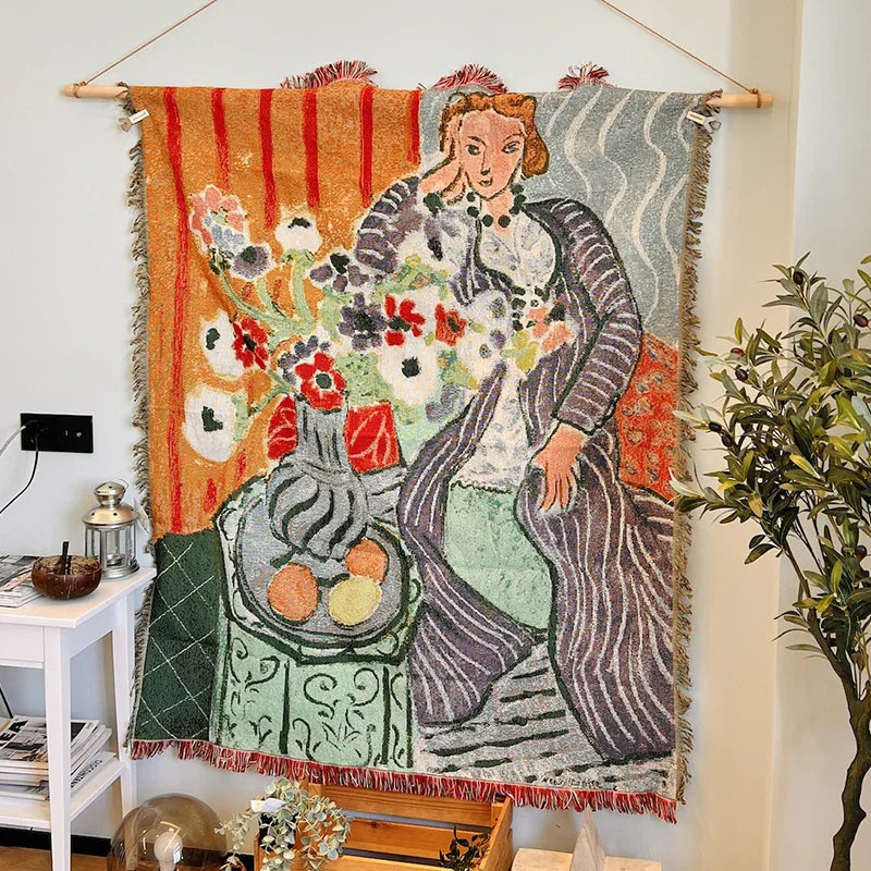Casual Blankets Bed Decoration Woman Henri Matisse Carpet Sofa Sofa Blanket Throw Blankets Leisure Rug Single Tapestry drop ship