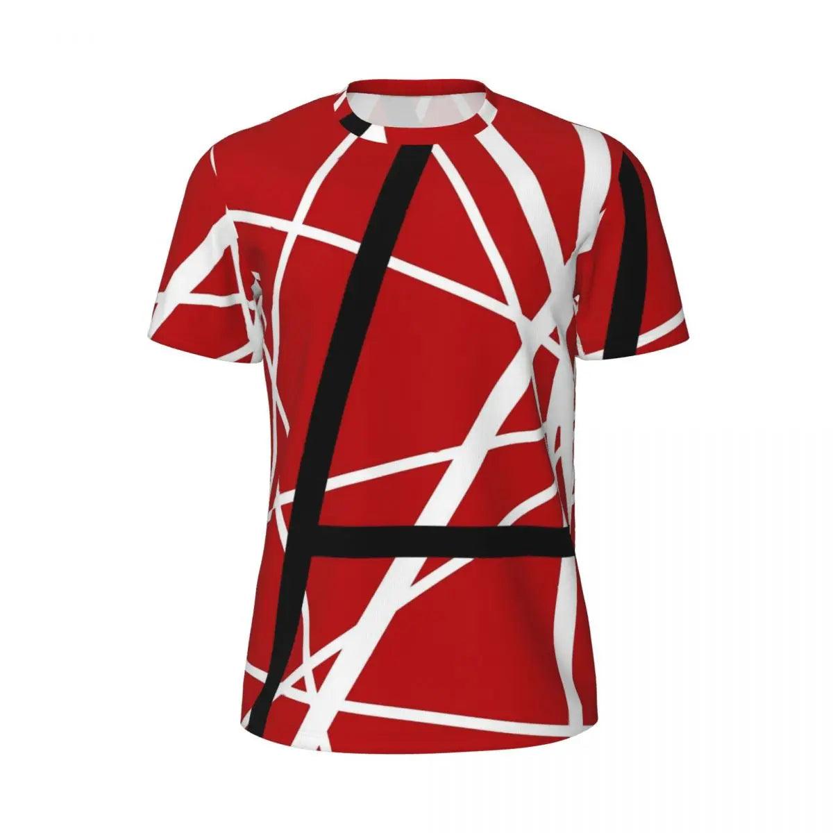 Van Halen T Shirt Red Black and White Line Art Trendy Cool Gym T Shirts Short Sleeve Quick Dry Tops Summer Street Style Top Tees - Lizard Vigilante