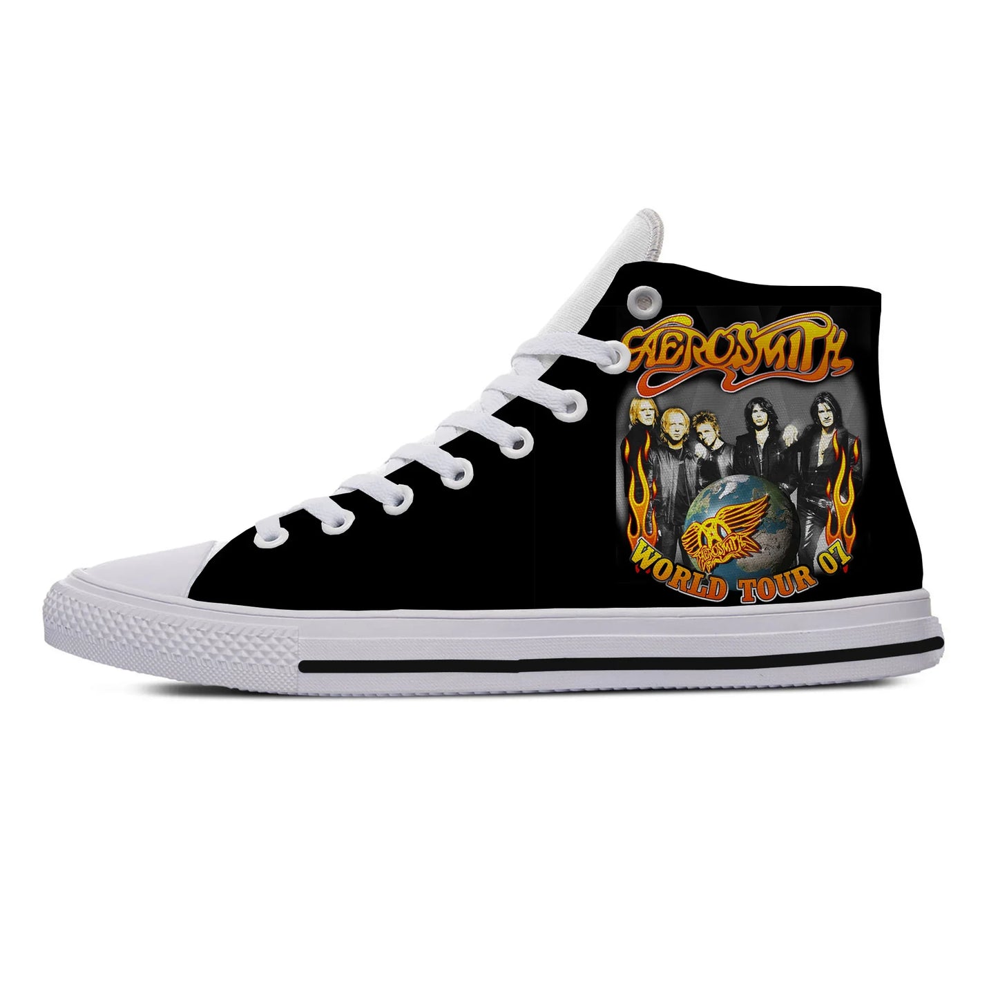 Aerosmith High Top Sneakers for Women Men Casual Rock Band Board Shoes High Quality Canvas Ankle Shoes - Premium sneakers from Lizard Vigilante - Just $42.88! Shop now at Lizard Vigilante