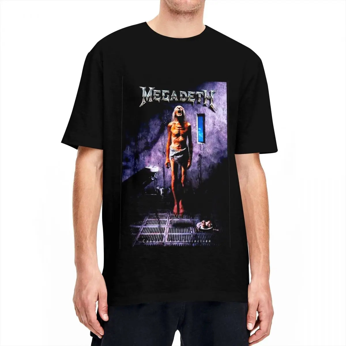 Men’s Casual Megadeth Band T-Shirt – Cotton Crewneck Short Sleeve Tee | Summer Music Graphic Shirt - Premium t-shirt from Lizard Vigilante - Just $23.88! Shop now at Lizard Vigilante