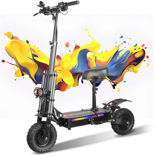 Off-road Electric Scooter with Seat,60V 38Ah Battery,60 Miles Range,440 Lbs Loading,50 Mph Fast Electric for Adults - Premium  from Lizard Vigilante - Just $1749.99! Shop now at Lizard Vigilante