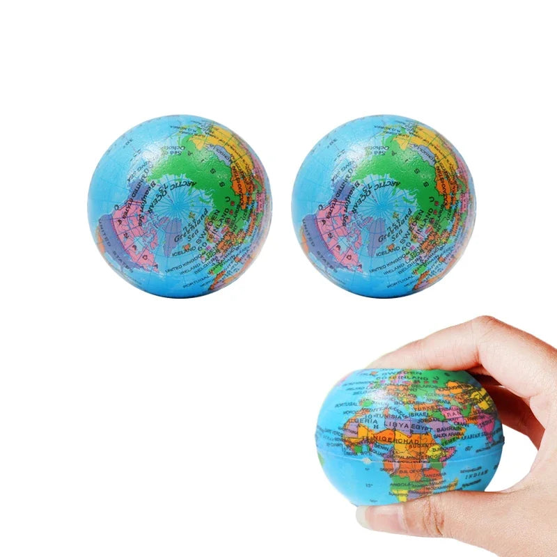 Earth Globe Squeeze Toys Funny Stress Relief PU Foam Squeeze Ball Hand Wrist Exercise Sponge Toys For Kids Adults Child Creative Gifts - Premium stress ball from Lizard Vigilante - Just $9.99! Shop now at Lizard Vigilante