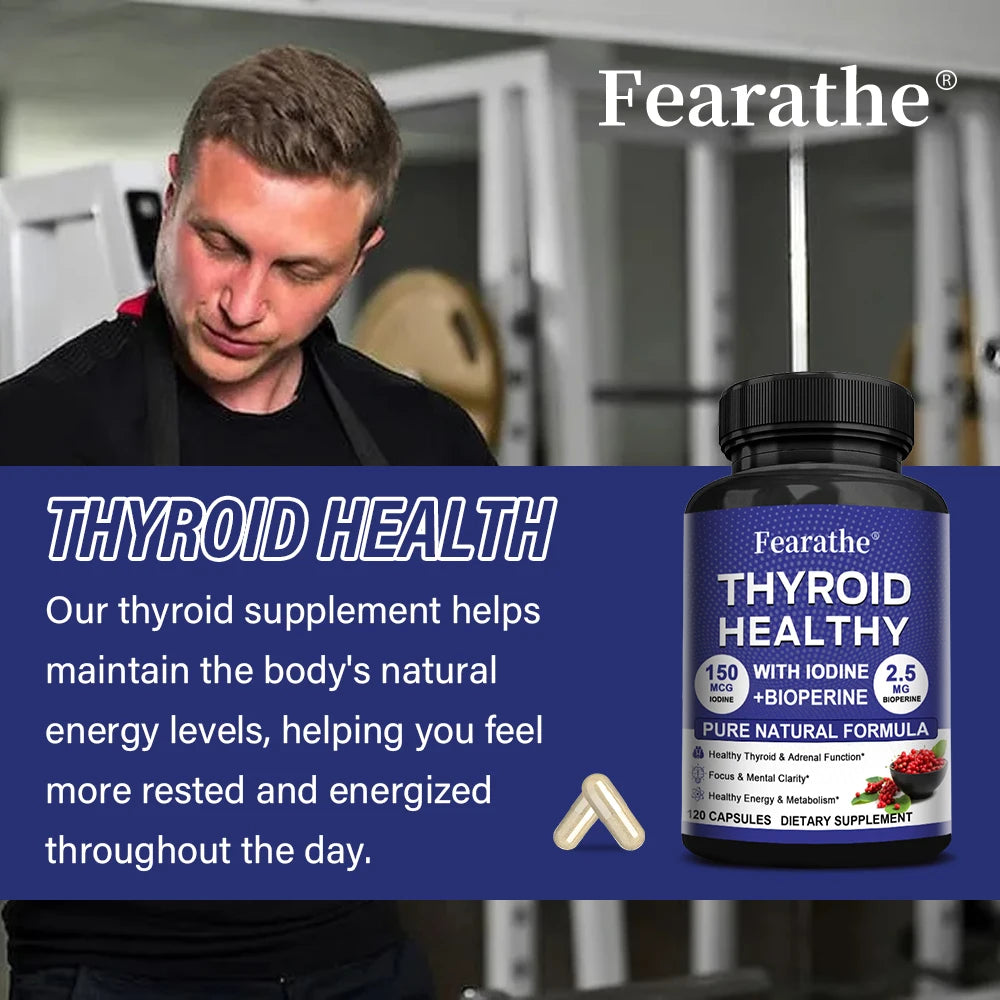 Fearathe Thyroid Support Complex Supplement - Energy, Focus, Boosts Brain Function and Metabolism, Concentration, Vitamin B12 - Premium  from Lizard Vigilante - Just $28.99! Shop now at Lizard Vigilante