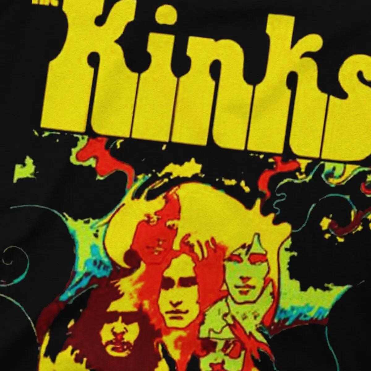 The Kinks Rock Band Main Members T Shirt Men's Pure Punk Cotton Metal Casual T-Shirt Round Neck Kinked Sleeve Clothes - Premium T-Shirt from Lizard Vigilante - Just $22.99! Shop now at Lizard Vigilante