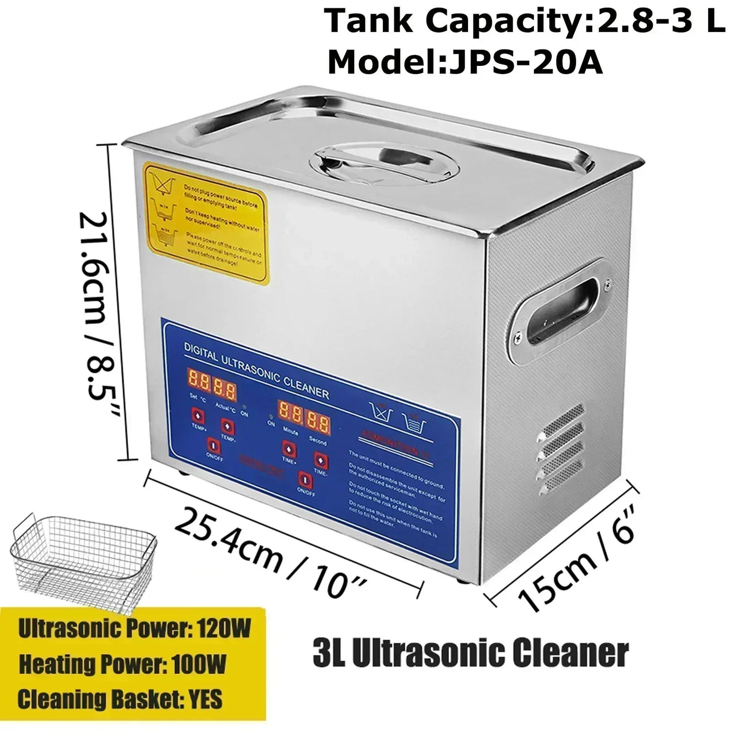 VEVOR Ultrasonic Cleaner - 2L/3L/6L/10L/15L/22L/30L Digital Timer Stainless Steel Bath for Jewelry, Glasses, Watches, and More - Premium Digital Ultrasonic Cleaner from Lizard Vigilante - Just $113.99! Shop now at Lizard Vigilante