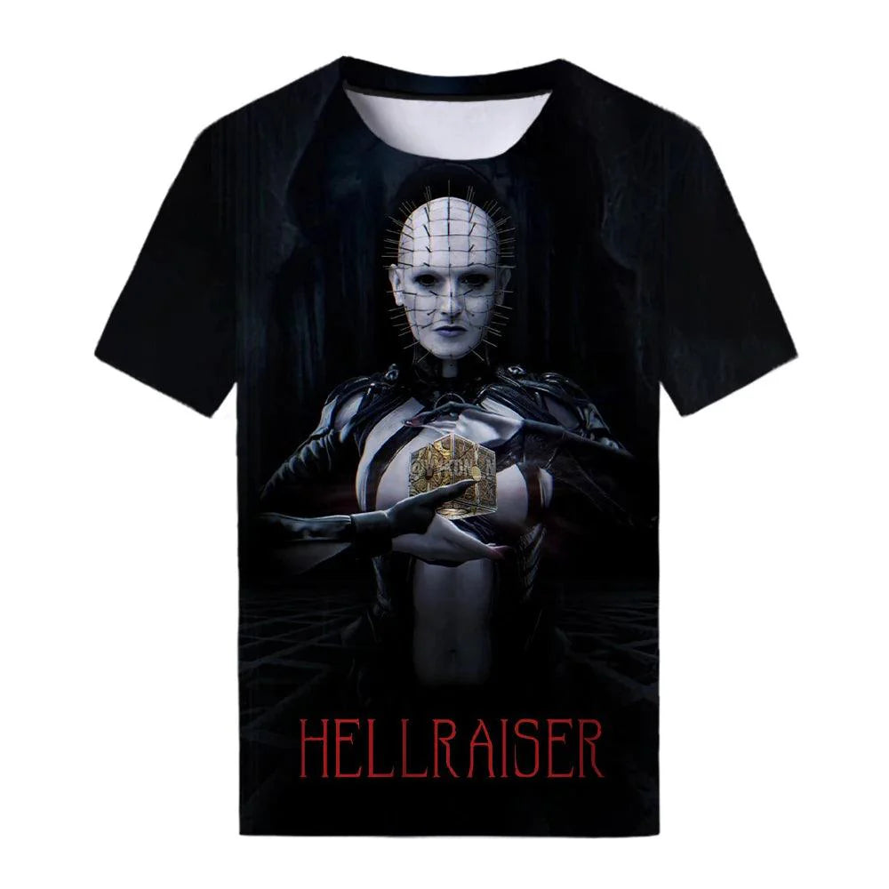 Hellraiser T-Shirts Summer New Horror Movie Scary 3D Print Streetwear Men Women Fashion Oversized T Shirt Kids Tees Tops Clothes - Premium tshirt from Lizard Vigilante - Just $22.99! Shop now at Lizard Vigilante