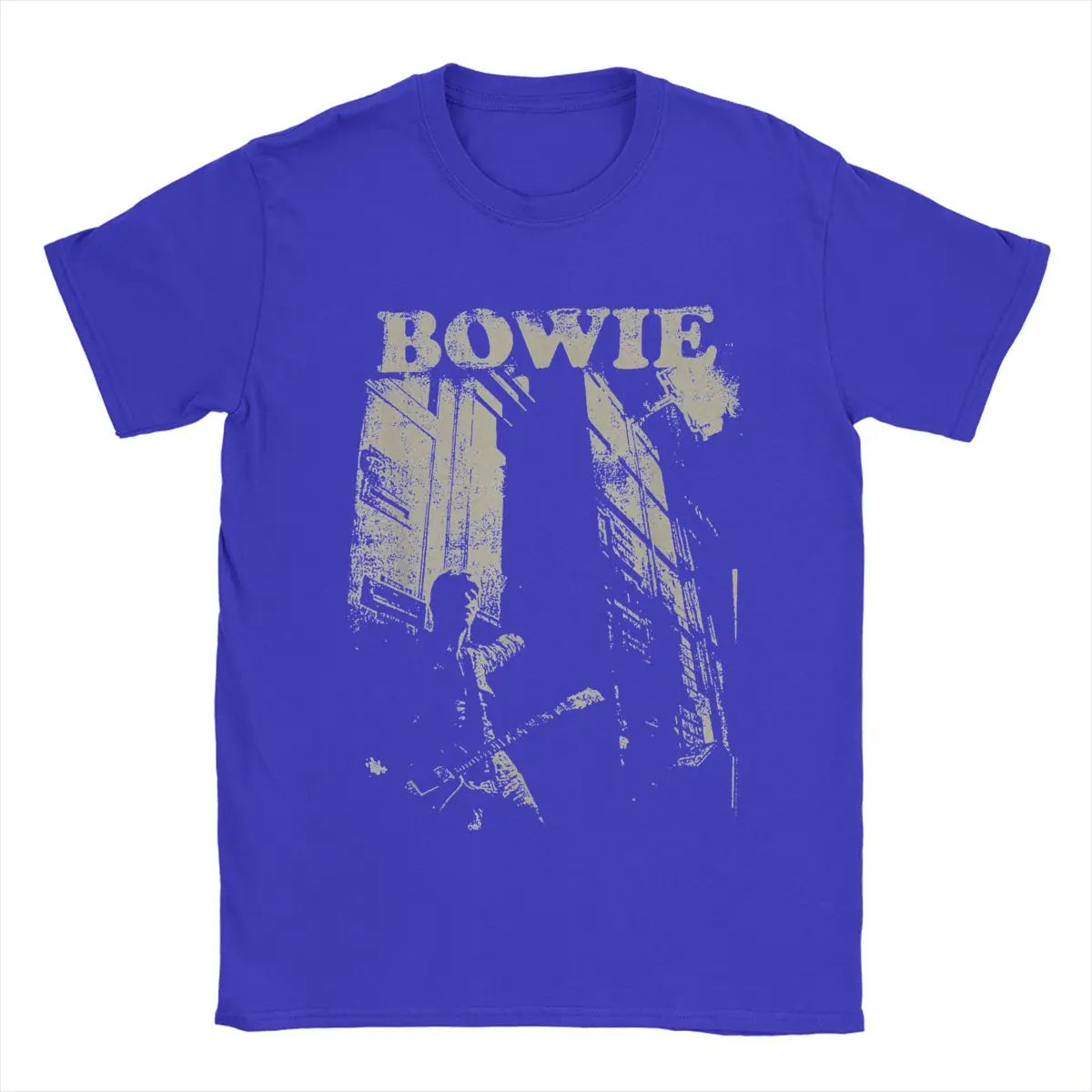 Stacked David Bowie Vintage Cotton T-Shirt – Bold Graphic Print, Casual Short Sleeve Tee, Round Neck for Men - Premium T-Shirt from Lizard Vigilante - Just $23.88! Shop now at Lizard Vigilante