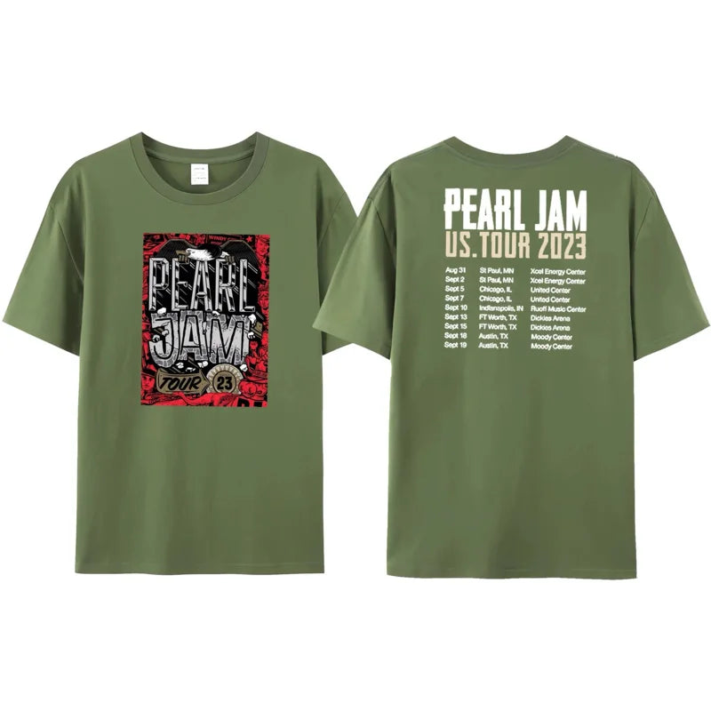 Pearl Jam 2024 Summer Tour T-Shirt – 100% Cotton Rock & Roll Icon Casual Tee for Men - Premium t-shirt from Lizard Vigilante - Just $25.99! Shop now at Lizard Vigilante