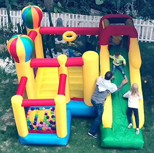 Inflatable 6-in-1 Bouncy Castle – Ultimate Jumping Kingdom with Slide, Climbing Wall, Ball Pit & More! Includes Blower for Hours of Fun - Premium bounce house from Lizard Vigilante - Just $701.08! Shop now at Lizard Vigilante