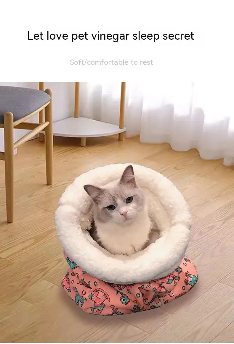 Tunnel Cat Nest Dog Nest Four Seasons Universal Warm Closed Cat Bed Pet Supplies Cartoon Cat Nest Mat Pet Mat Pet Sleeping Bag