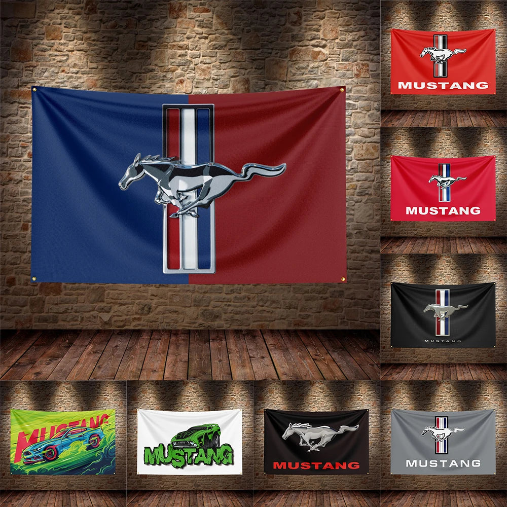 Mustang Car Flag – 3x5Ft Durable Polyester Banner for Decoration - Premium banner from Lizard Vigilante - Just $15.99! Shop now at Lizard Vigilante