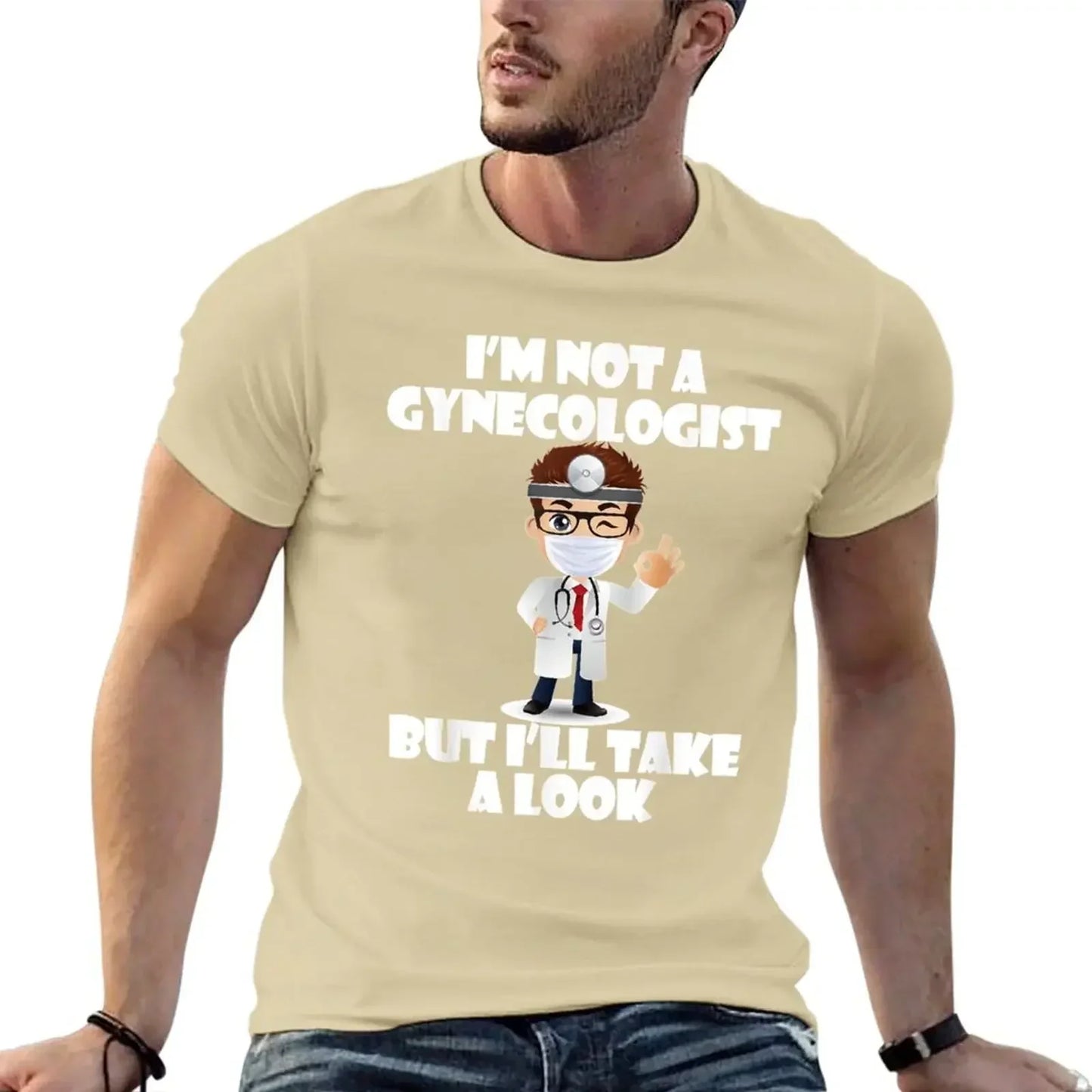 I'm Not A Gynecologist But I'll Take A Look T-Shirt Vintage Tops T-shirt Unisex Mens Sarcastic Gag - Premium T-Shirt from Lizard Vigilante - Just $23.29! Shop now at Lizard Vigilante