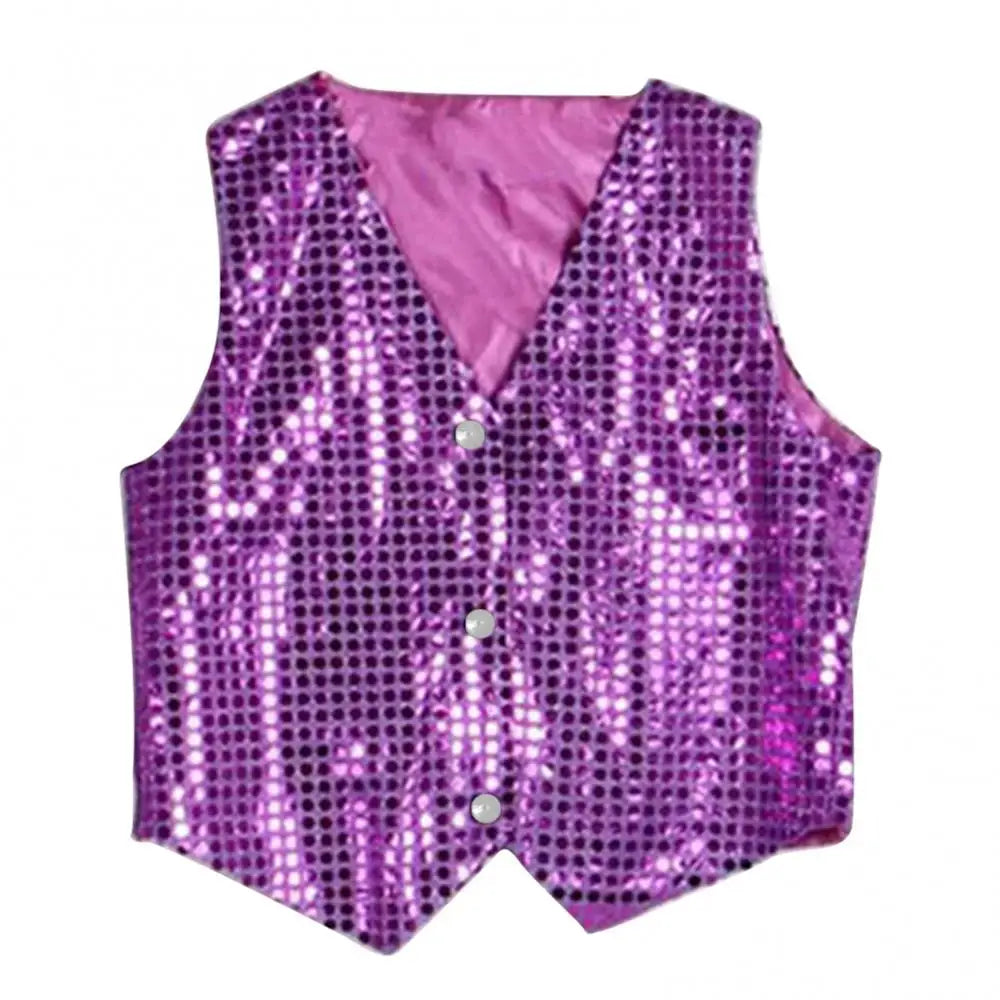 Unisex Sequined Vest for Kids – Stylish Hip-Hop Dance Party Outerwear - Premium vest from Lizard Vigilante - Just $19.88! Shop now at Lizard Vigilante