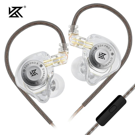 Dynamic Drive Earphones KZ EDX PRO X IEM HiFi Deep Bass Sound Earbud Sport Music Noise Cancelling Headset with Detachable Cable - Premium earphones from Lizard Vigilante - Just $18.99! Shop now at Lizard Vigilante