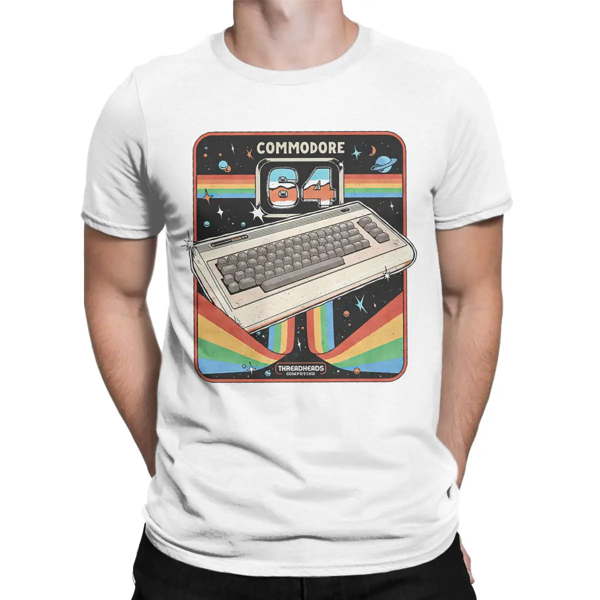 Retro Commodore 64 Advanced Home Computer Tee – Vintage Graphic T-Shirt for Tech Enthusiasts - Premium T-Shirt from Lizard Vigilante - Just $23.88! Shop now at Lizard Vigilante