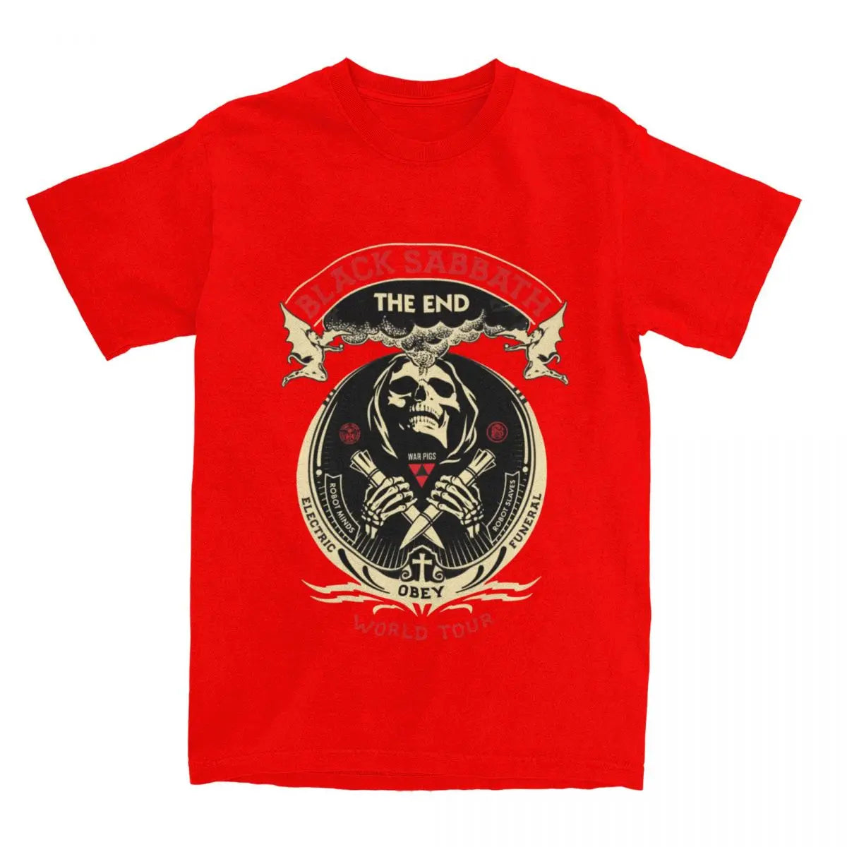 Black Sabbaths The End T-Shirt Men's Cotton Top Tee Retro Rock Band Crewneck Short Sleeve - Premium T-shirt from Lizard Vigilante - Just $23.88! Shop now at Lizard Vigilante