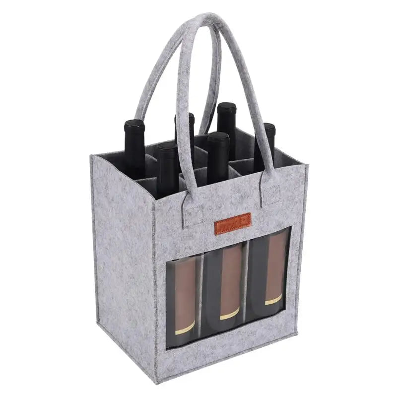 Liquor Carrier Bag Leakproof Tote Bag With Handle Leakproof Wine Tote Bag Wine Holder Bag For Travel & Secure For 6-Bottle Red - Premium  from Lizard Vigilante - Just $8.99! Shop now at Lizard Vigilante