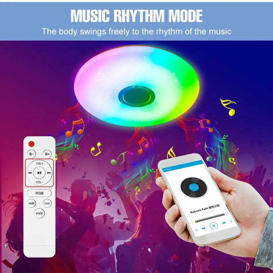 Modern Ceiling Lamps RGB Dimming Home Lighting APP Bluetooth Music Light 42W 60W Smart Ceiling Lights With Remote Control AC220V - Lizard Vigilante