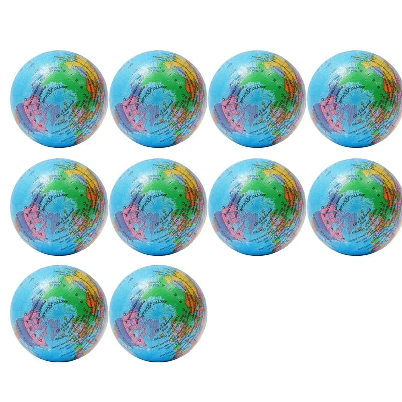 Earth Globe Squeeze Toys Funny Stress Relief PU Foam Squeeze Ball Hand Wrist Exercise Sponge Toys For Kids Adults Child Creative Gifts - Premium stress ball from Lizard Vigilante - Just $9.99! Shop now at Lizard Vigilante