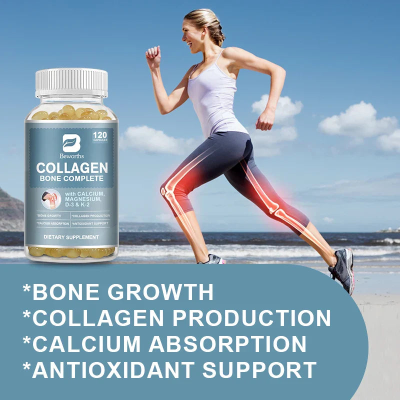 Beworths Bone Collagen Complete Capsules for Calcium Absorption Bone Growth Collagen Antioxidant Support Collagen Production