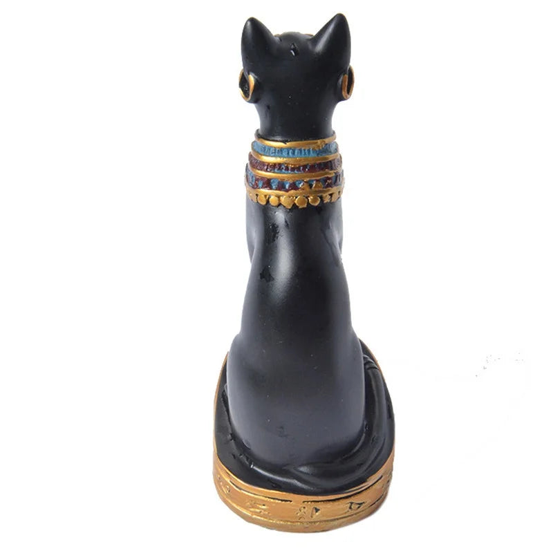 Lovely Egyptian Cat Shape Statue Retro Cartoon Car Desktop Decoration Miniatures Animals Figurines Household Crafts Ornament