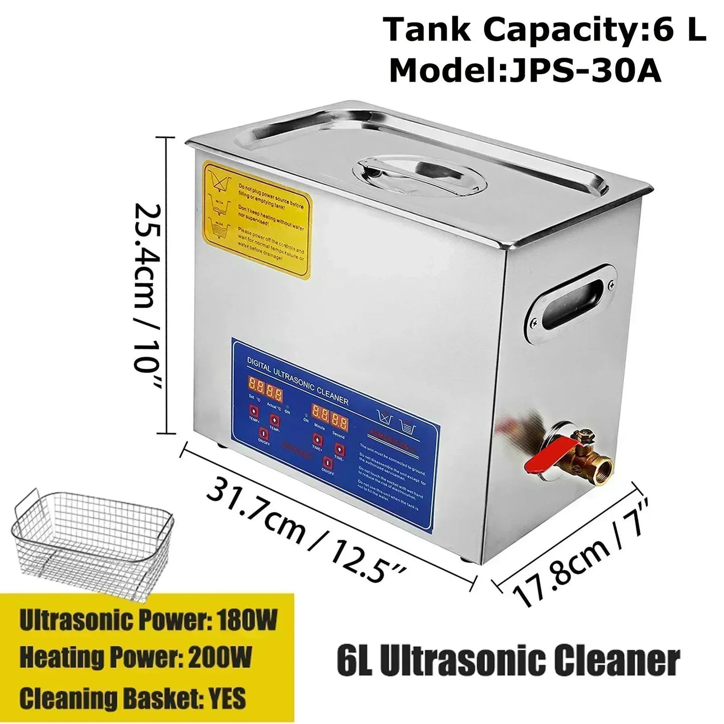 VEVOR Ultrasonic Cleaner - 2L/3L/6L/10L/15L/22L/30L Digital Timer Stainless Steel Bath for Jewelry, Glasses, Watches, and More - Premium Digital Ultrasonic Cleaner from Lizard Vigilante - Just $113.99! Shop now at Lizard Vigilante