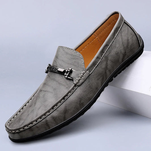 Men's Genuine Leather Casual Loafers | Luxury Driving Shoes with Slip-On Design | Fashionable and Comfortable Moccasins for Spring & Autumn - Premium loafers from Lizard Vigilante - Just $71.08! Shop now at Lizard Vigilante