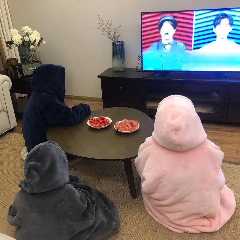 Flannel Warm Sleepwear Lazy Blanket Winter Nightgown Can Be Worn Out Loose And Plush Thick Couple Cold Proof Warms Home Clothes