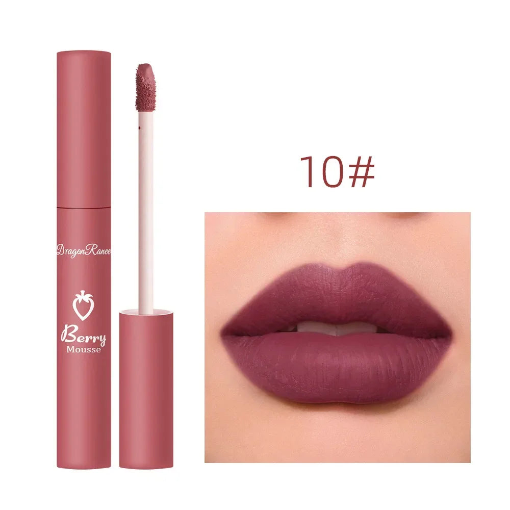 Nude Matte Lip Gloss 12 Colors Long-lasting Velvet Lipstick Waterproof Non-fade Non-stick Cup Lipsticks Women Makeup Cosmetic