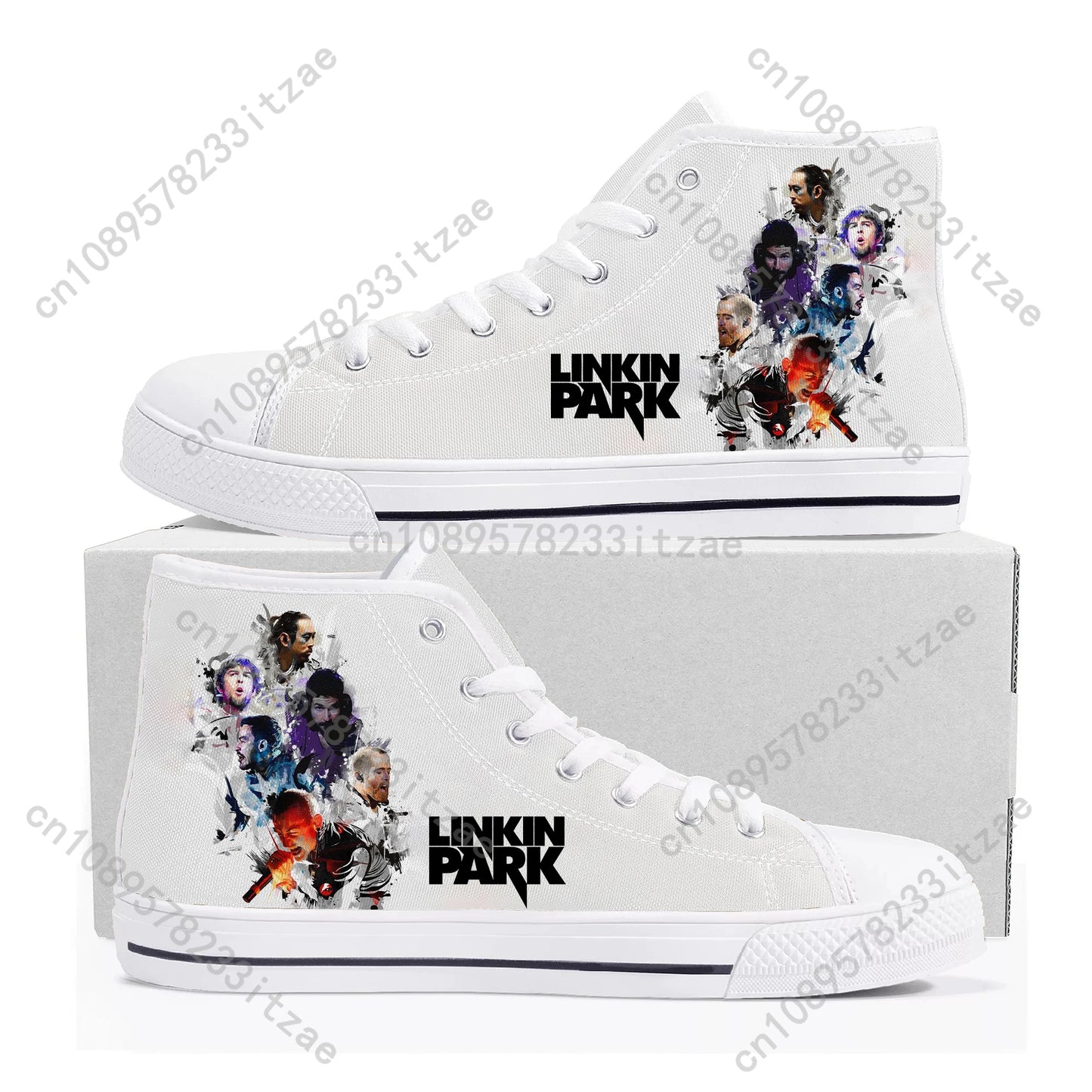 Linkin Park High-Top Canvas Sneakers – Custom Casual Shoes for Men, Women & Teens - Premium high top shoes from Lizard Vigilante - Just $42.88! Shop now at Lizard Vigilante