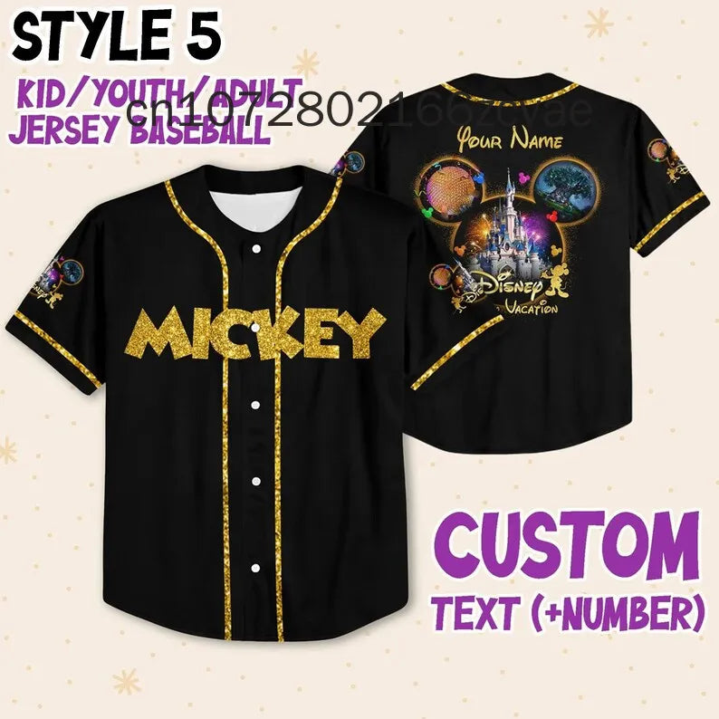 Disney Mickey and Friends Baseball Jersey - Unisex Street Fashion Tee for Men, Women, and Kids, Casual 3D Print Design - Premium baseball shirt from Lizard Vigilante - Just $33.88! Shop now at Lizard Vigilante