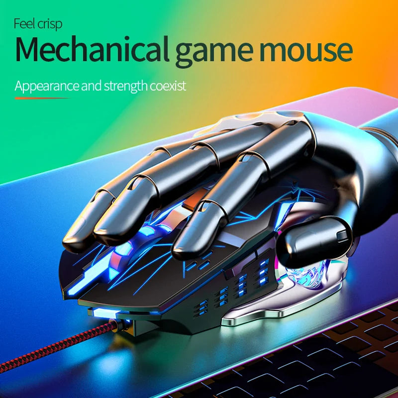 G15 Mechanical Gaming Mouse 7-Color Breathing Light Wired Laptop USB Desktop Office Computer Gaming Mouse Mute