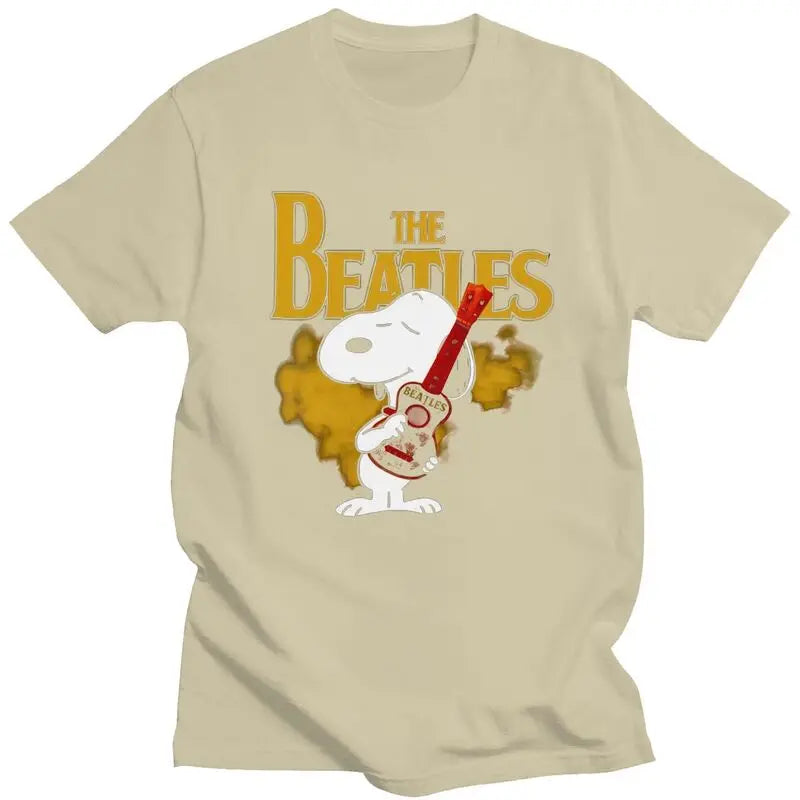 Snoopys The Beatles Dog Rock and Roll T Shirts for Men Soft Cotton Tee Shirt Short Sleeve 60s Novelty T-shirt Gift - Premium T-Shirt from Lizard Vigilante - Just $21.99! Shop now at Lizard Vigilante