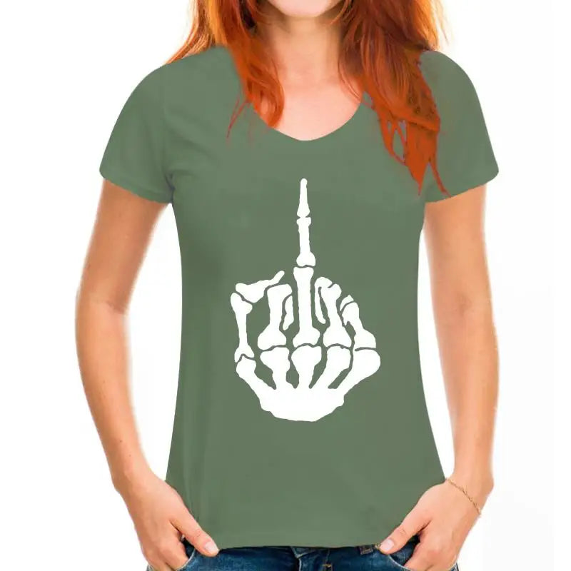 SKELETON FINGER, Middle Digit Upraised Appropriately T Shirt, all sizes available - Premium  from Lizard Vigilante - Just $23.99! Shop now at Lizard Vigilante