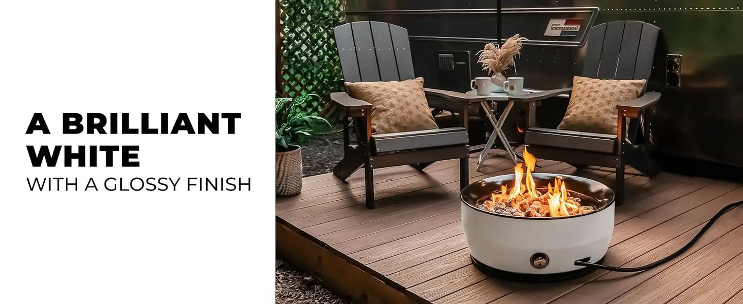 60,000 BTU Large Outdoor Propane Gas Fire Pit – 24” Round Fire Bowl with Lid, Modern Rustic Firepit for Patio, Garden, and Outdoor Spaces - Premium fire pit from Lizard Vigilante - Just $258.88! Shop now at Lizard Vigilante