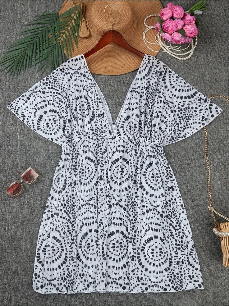 Stylish Printed Beach Cover-Up - Sun Protection and Fashion - Premium cover up from Lizard Vigilante - Just $26.88! Shop now at Lizard Vigilante