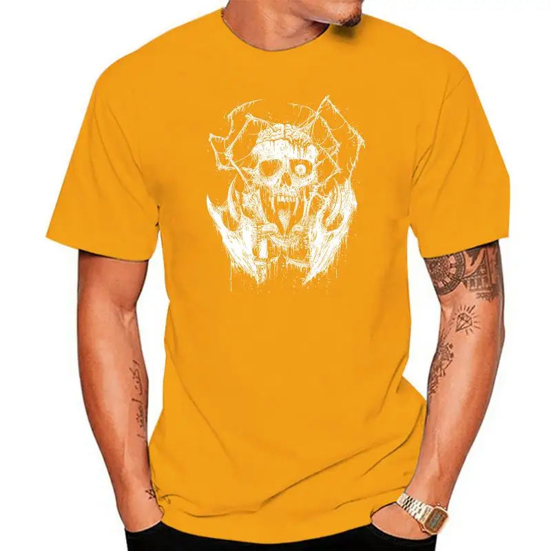 One-Eyed Skull Death Metal T-Shirt – Gothic Rock Band Tee for Men and Women | Casual Black Graphic Tee - Premium T-shirt from Lizard Vigilante - Just $23.88! Shop now at Lizard Vigilante