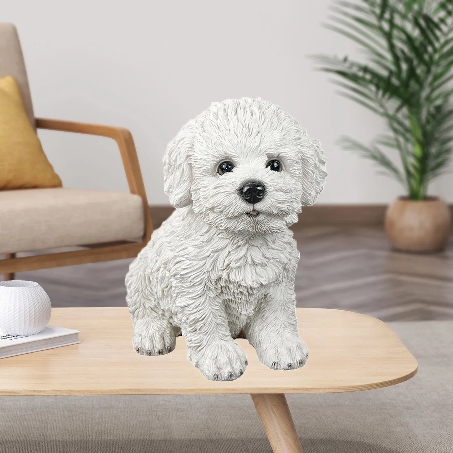 Creative Dog Figurine Statue Sculpture Crafts Collection for Living Room Desktop Office Decor Ornament Kids Gift