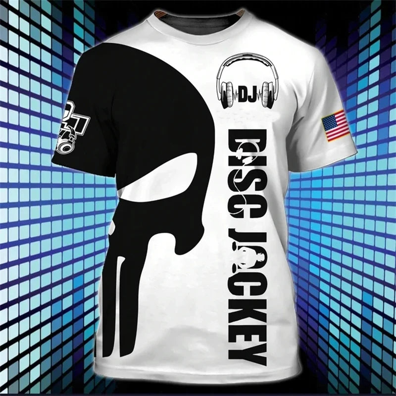 DJ Vertigo Riot 3D Print Harajuku Oversized Music Tee