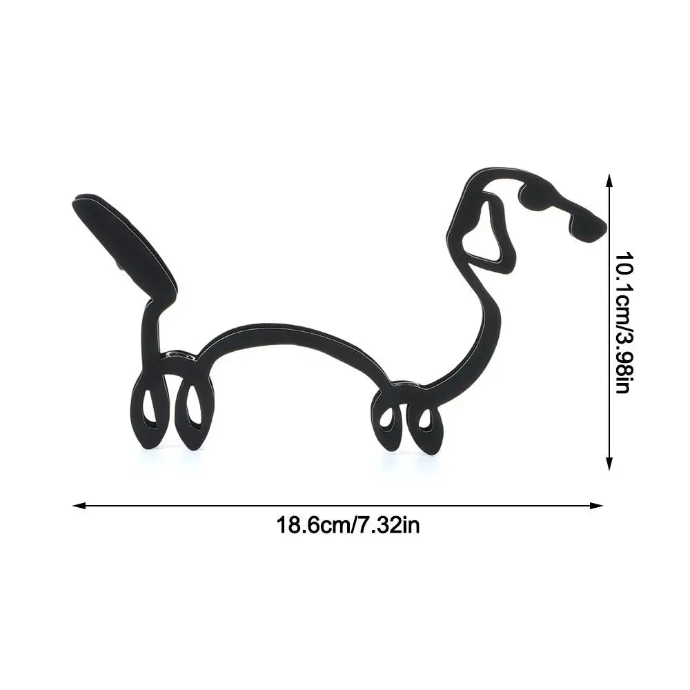 Wrought Iron Handicraft Bulldog Dachshund Labrador Abstract Dog Ornament Modern Animal Sculpture Simple Statue Art Figurine