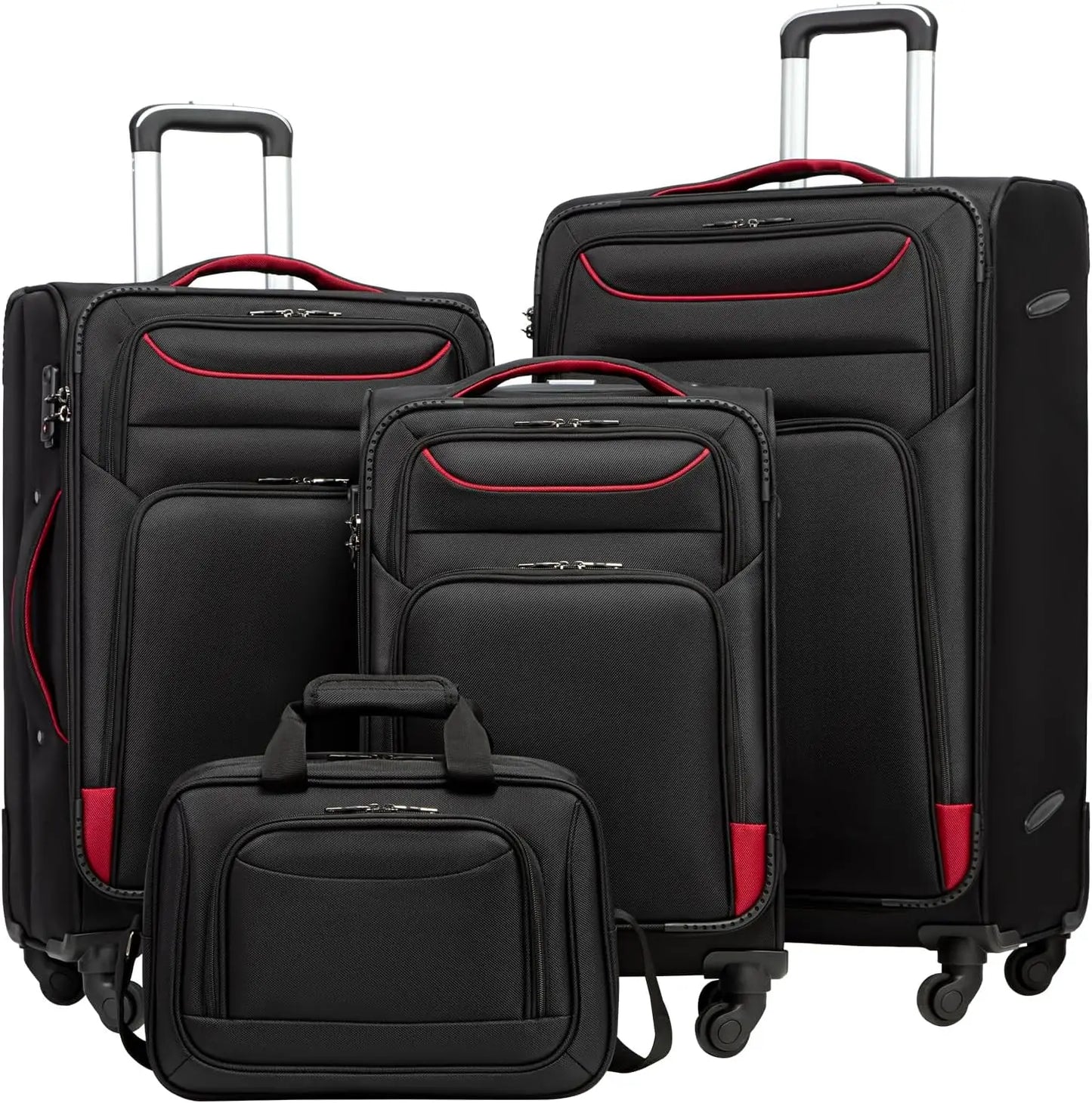 Luggage 4-PIECE Set Suitcase Spinner with TSA Lock - Softshell Lightweight (Purple + Silver) - Premium 4-Piece Luggage Set from Lizard Vigilante - Just $296.99! Shop now at Lizard Vigilante