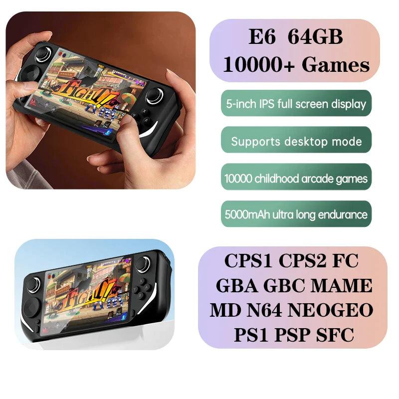 E6 Handheld GAME Console Portable Video Game 5-inch IPS Screen Retro Gamebox With 2.4G Wireless Controller Support PSP PS1 N64 - Lizard Vigilante