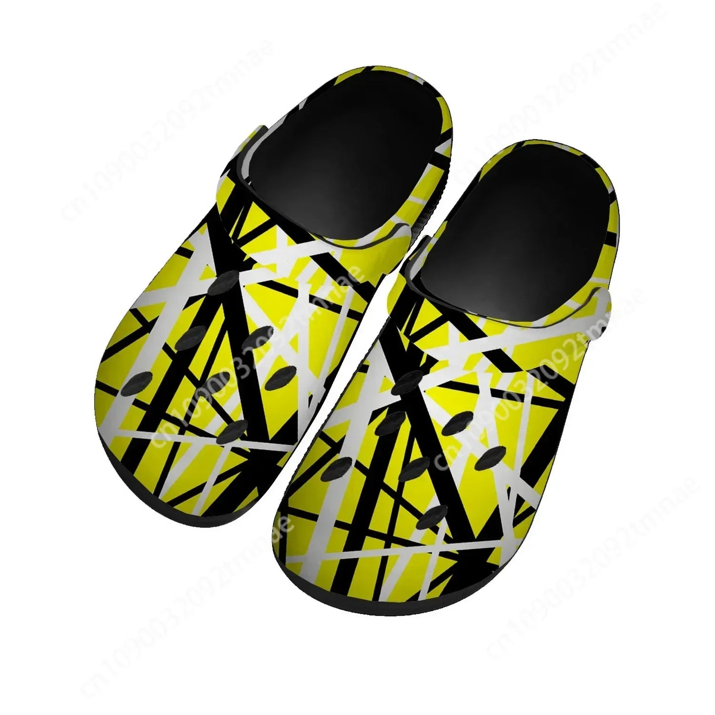 Van Halen 5150 Stripe Rock Band Custom Beach Clogs – Breathable Water Shoes for Men, Women & Teens - Premium clogs from Lizard Vigilante - Just $38.88! Shop now at Lizard Vigilante