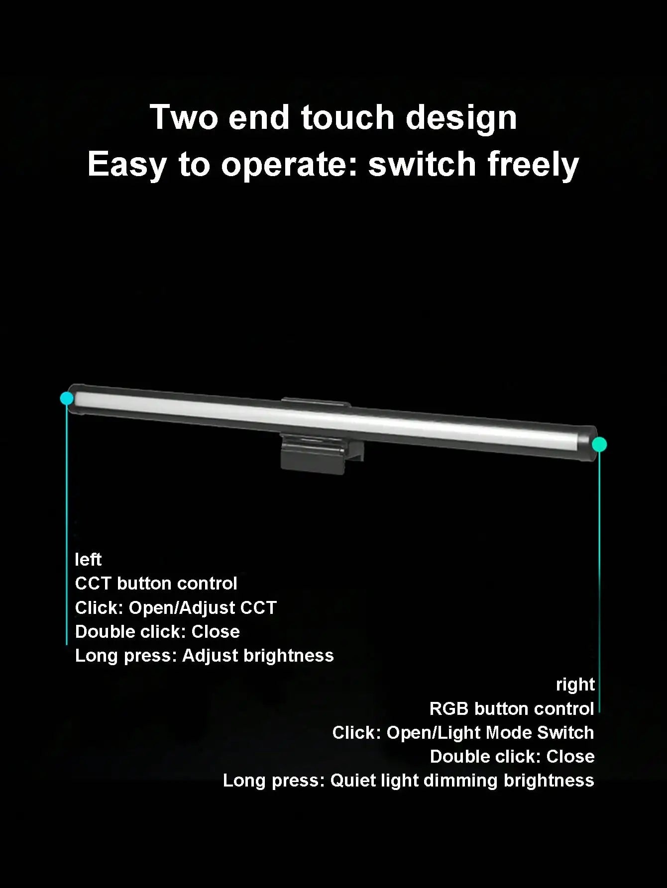 RGB Monitor Light Bar Computer Screen Hanging Lights Atmosphere Table Lamp Reading Night Lights Gaming Monitor Dimming Lights