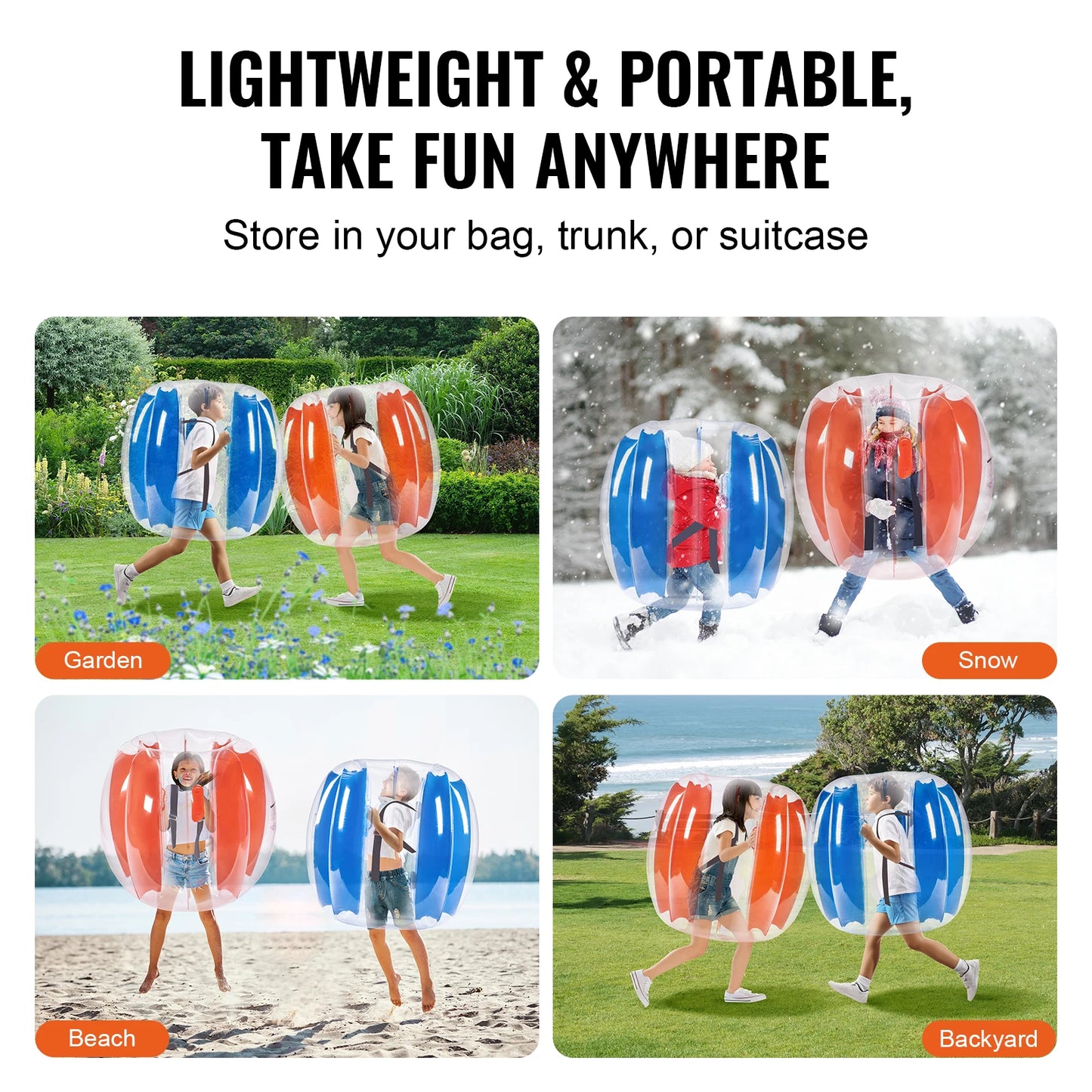 VEVOR Impact Sumo Spheres | 2-Pack Inflatable Zorb Bumper Balls | High-Energy Human Hamster Bubbles for Kids & Teens - Premium balls from Lizard Vigilante - Just $37.99! Shop now at Lizard Vigilante