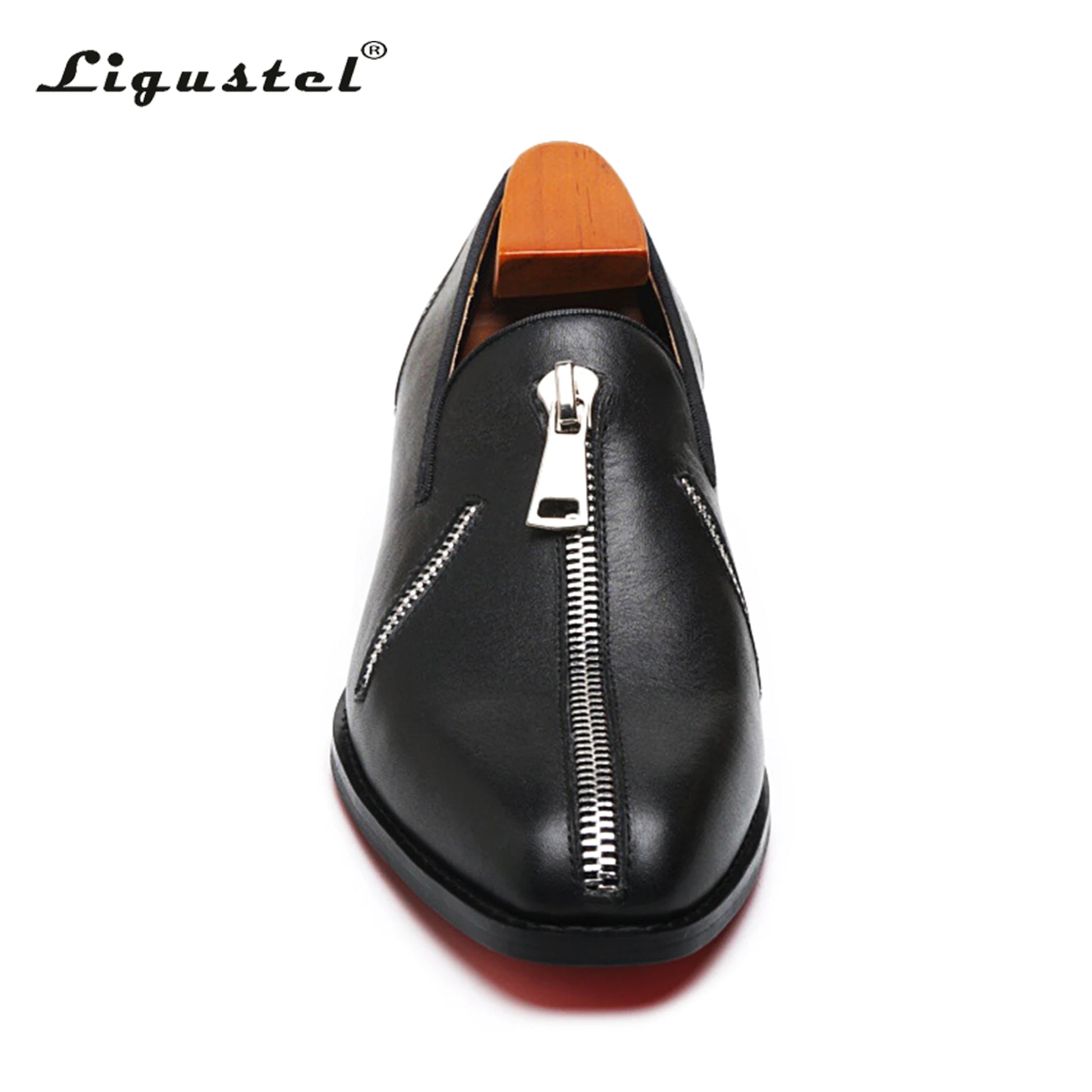 Ligustel Man Original Handmade Red Bottom Shoes Men Fashion Wedding Party Black Leather Loafers Shoes for Men with Plus Size - Premium  from Lizard Vigilante - Just $139.99! Shop now at Lizard Vigilante