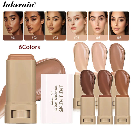 Foundation Balm Stick Serum Boost Skin Tint Foundation Stick Smooth Plumper Coverage Brighten Face Travel Foundation Makeup 2025