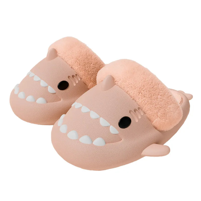 Comwarm Shark Plush Slippers For Women Men Autumn And Winter Warm Cartoon Cotton Slipper Non-Slip Waterproof Outdoor Home Shoes - Premium  from Lizard Vigilante - Just $16.99! Shop now at Lizard Vigilante